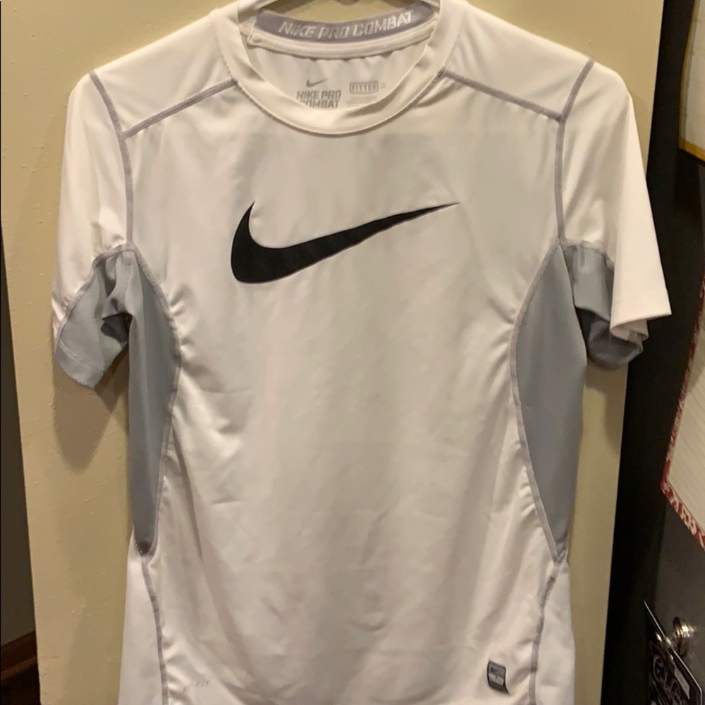 Nike pro combat white t-shirt